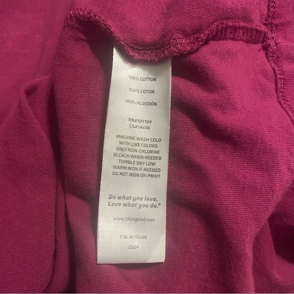 Life Is Good Purple V Neck Classic Fit Flower T Shirt - Picture 5 of 5